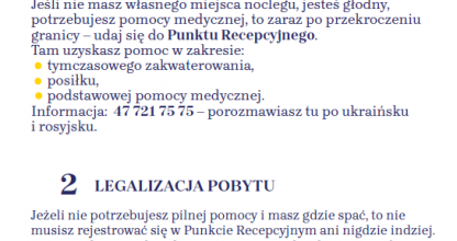 Informacyjne dla uchodźców z Ukrainy